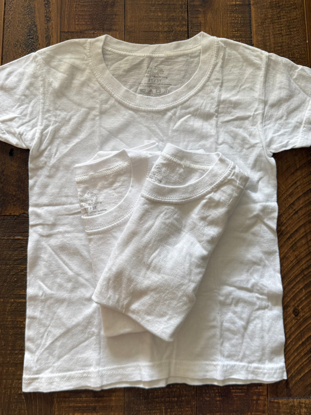 2T/3T Plain White T-Shirt Set(3)