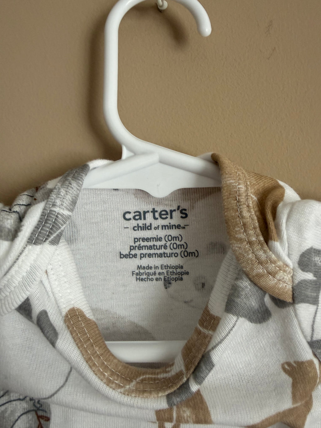 Preemie Animal Onesie
